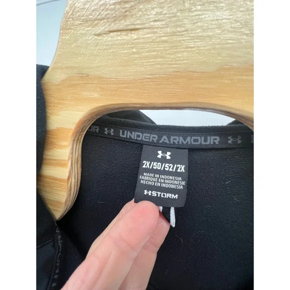 Under Armour Storm Full Zip Hoodie Black 2X 50 52 2X Athletic Training - Picture 2 of 10